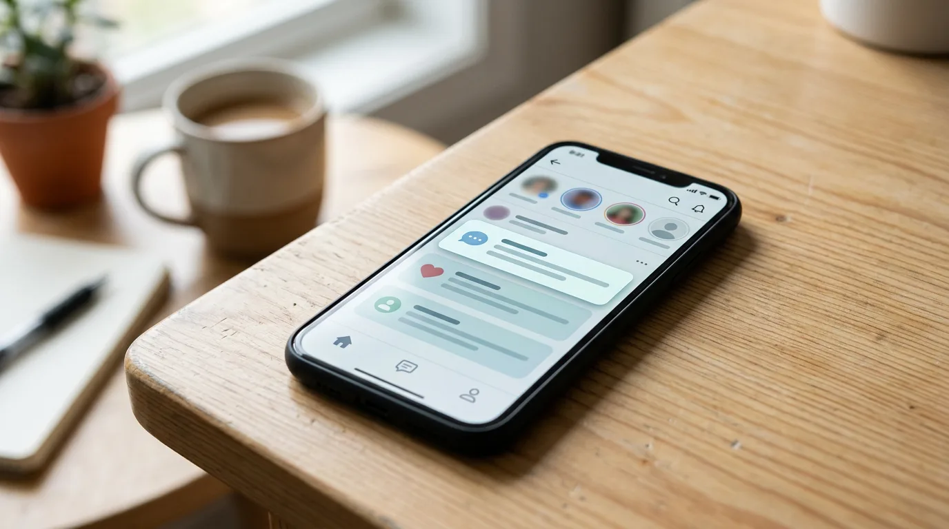 A smartphone showing a few ordinary notifications.