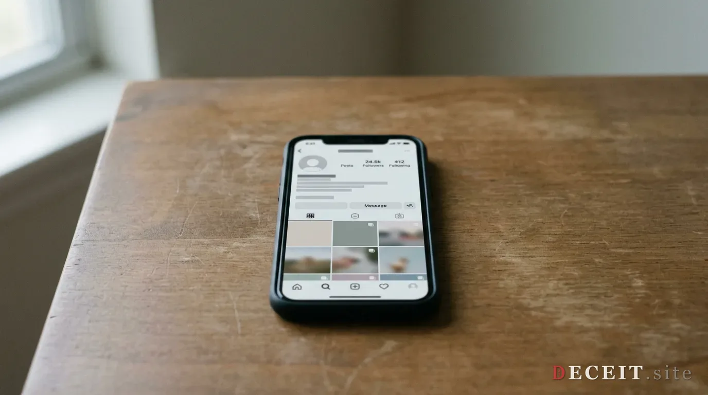 A smartphone showing a generic social-media profile interface.